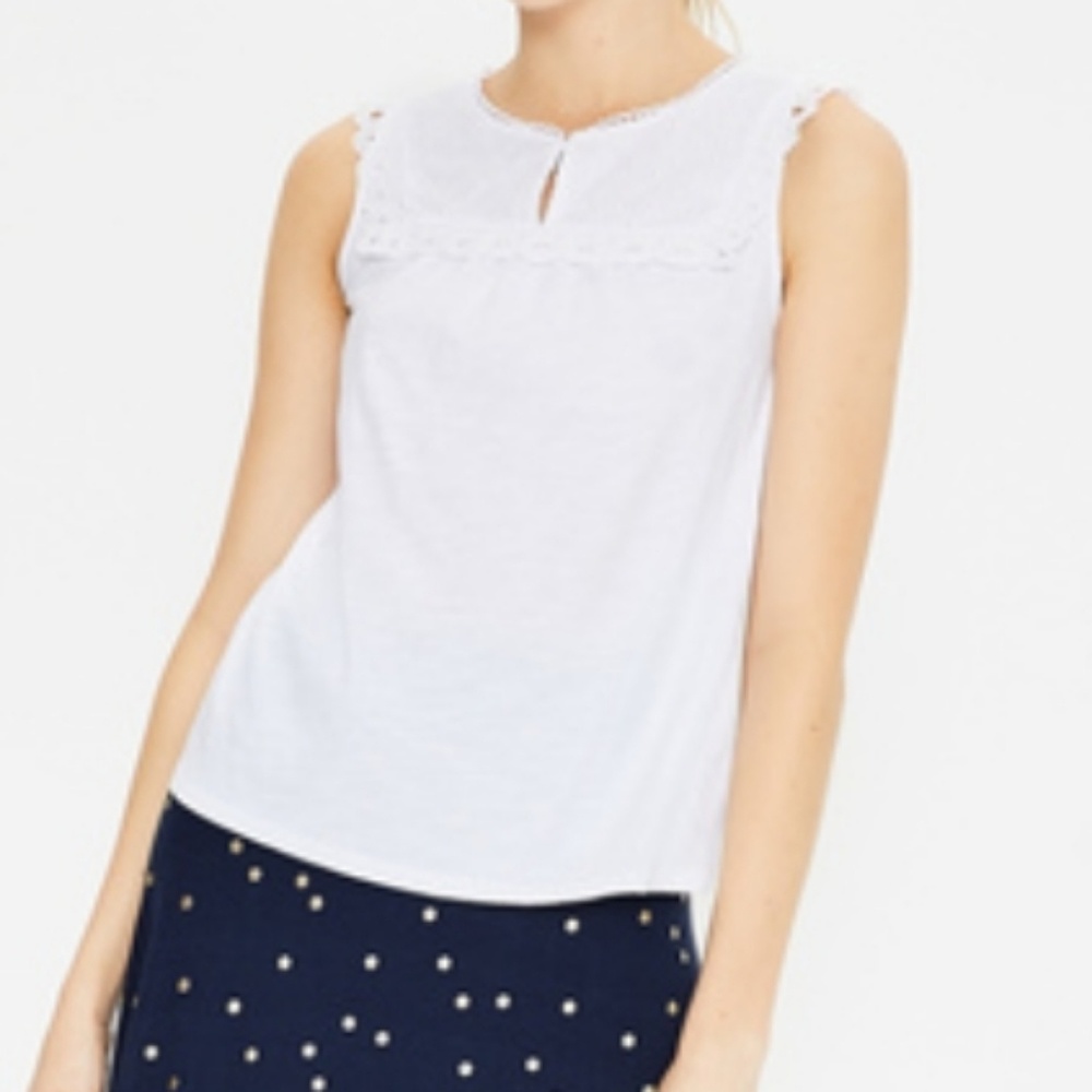 NWOT Boden Nella Jersey Top - White - Picture 2 of 3
